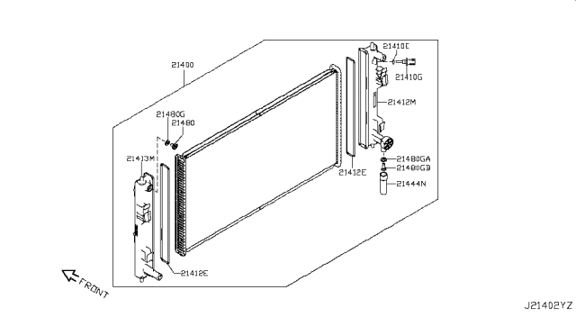 2012 Nissan Leaf Tank-Radiator, RH Diagram for 214123NA0A