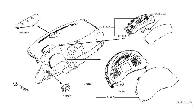 2011 Nissan Leaf Switch Assembly-Meter DIPLAY Diagram for 252733NA0A