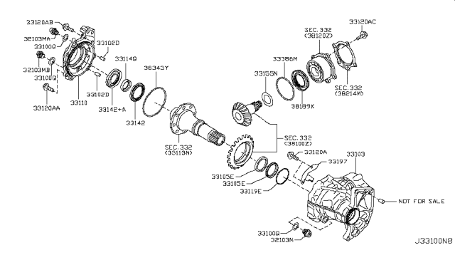 2017 Nissan Murano Case-Transfer Diagram for 331033KV0A