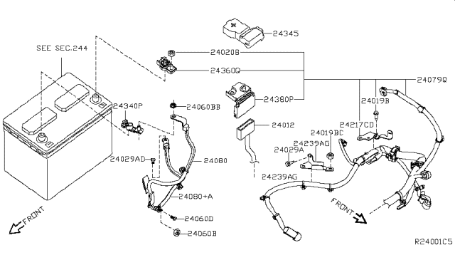 2017 Nissan Murano  Terminal-Relay Diagram for 243453JV5A