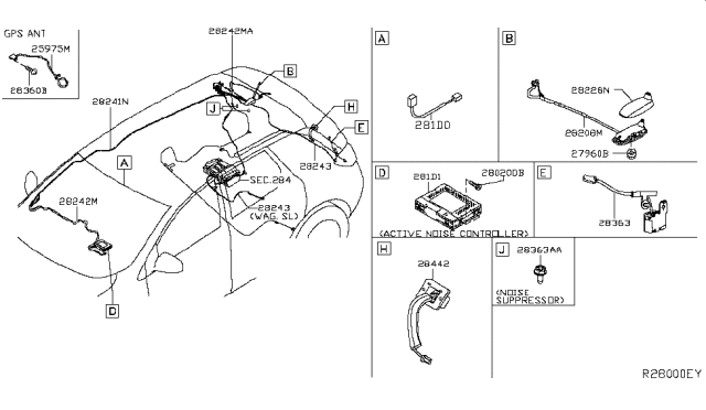 2016 Nissan Murano Camera Assy-Back View Diagram for 284425AA0A