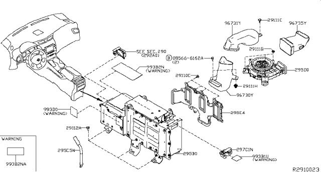 2016 Nissan Murano  Nut Diagram for 763498H70A