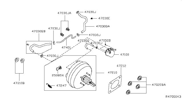 2017 Nissan Murano  Nut Diagram for 46064EN000