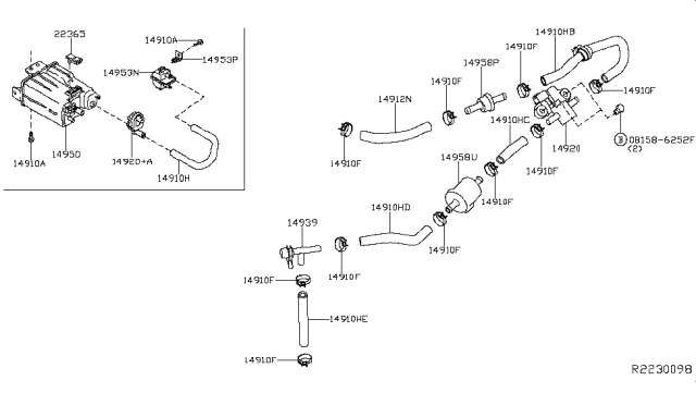 2016 Nissan Murano  Valve Assy-Check Diagram for 148303KY0A