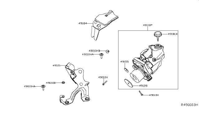 2016 Nissan Murano Pump Assy-Electric Power Steering Diagram for 491105AA6C