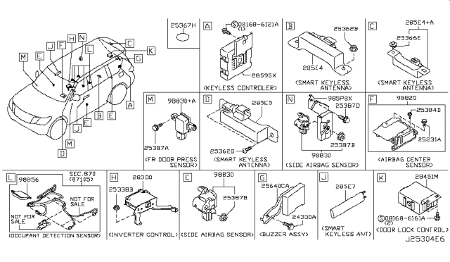 2019 Nissan Armada Noise Shield Diagram for 985P81LA0A