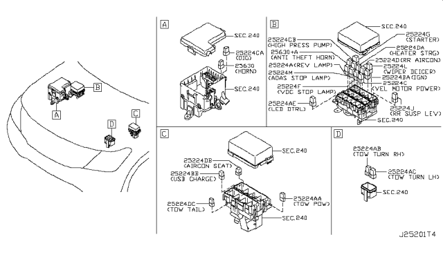2018 Nissan Armada  Relay Diagram for 252307995A