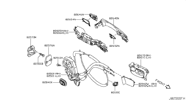 2019 Nissan Armada  Cover-Child Lock Lever Diagram for 828401LA1A