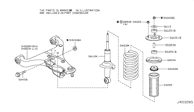 2019 Nissan Armada  Spring-Front Diagram for 540101LA4D