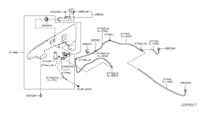 2019 Nissan Armada  Tank Assy-Windshield Washer Diagram for 289101LA1B