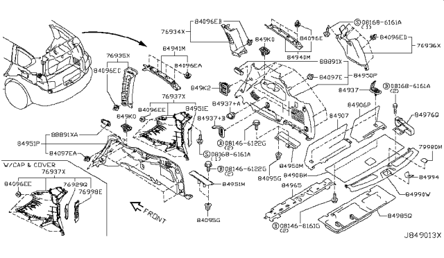 2019 Nissan Armada  Hook-Trunk Net Diagram for 849371LT0A