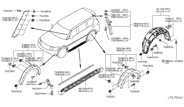 2018 Nissan Armada  Screw Diagram for 01454N5061