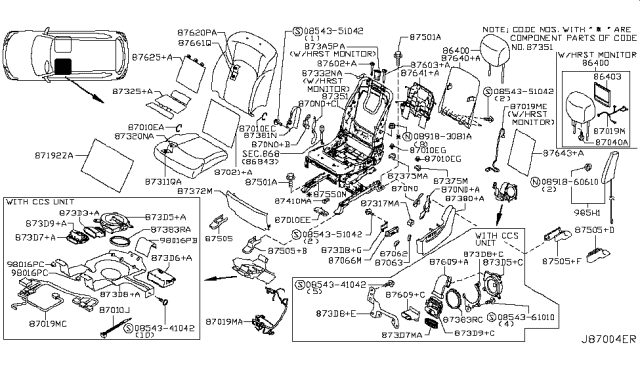 2019 Nissan Armada  Bracket Diagram for 873D81LB2A