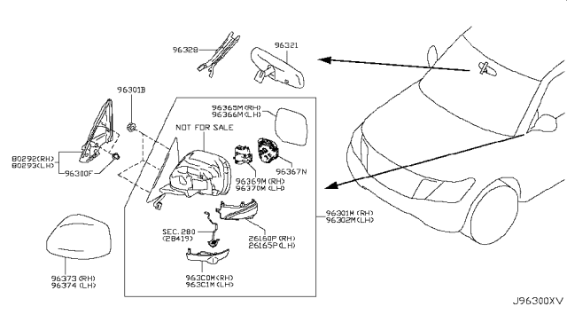 2018 Nissan Armada Actuator Assy-Mirror, Power Diagram for 963671LA1A