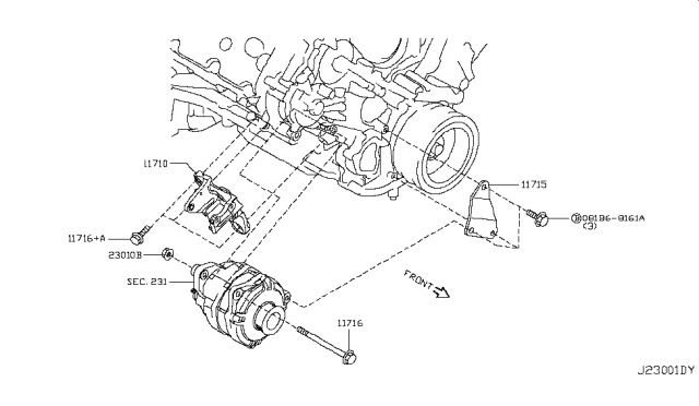 2018 Nissan Armada Bar-Adjust ALTERNATOR Diagram for 117151LA0A