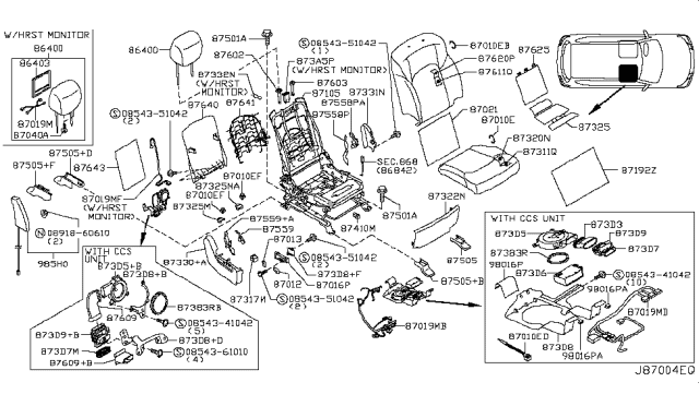 2019 Nissan Armada  FINISHER Cushion Front Seat RH Lower Diagram for 873251LB2B