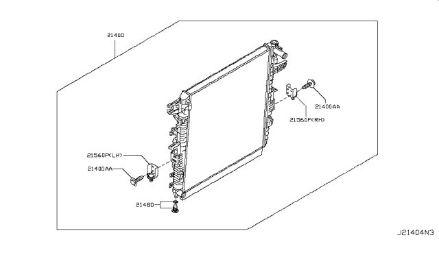 2019 Nissan Armada Bracket-Radiator Mounting, Lower Diagram for 215451LA0A