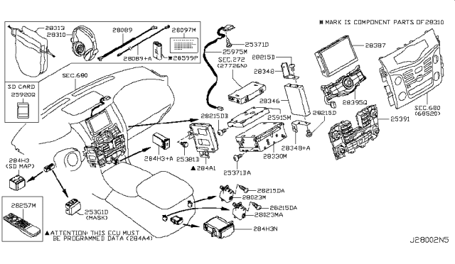 2019 Nissan Armada  Cable-LVDS Diagram for 280896GW4A