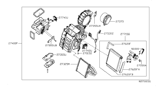 2015 Nissan NV  Blower Assembly Rear Diagram for 273751PA0B