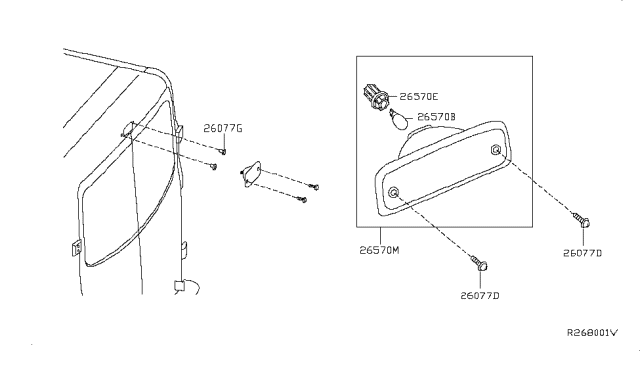 2017 Nissan NV High Mounting Stop Lamp Socket Assembly Diagram for 265979B90A