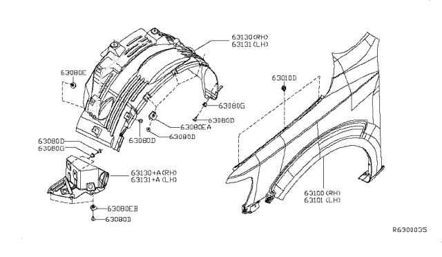 2018 Nissan NV  Fender-Front, RH Diagram for 631001PA0A