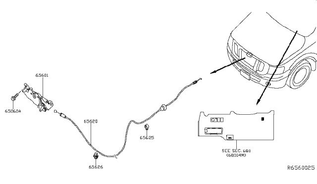2017 Nissan NV  Male Assy-Hood Lock Diagram for 656017S000