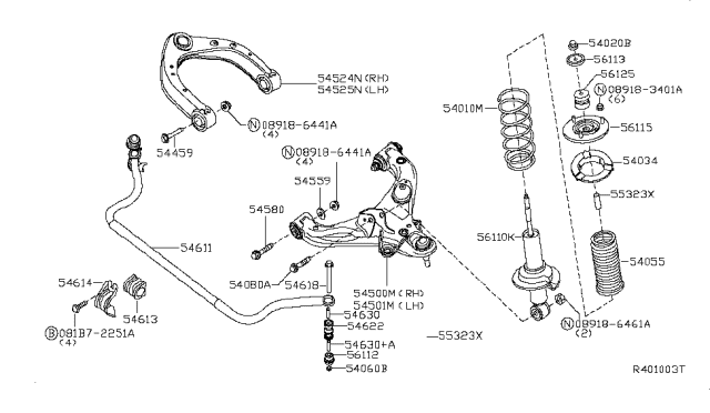 2017 Nissan NV  Spring-Front Diagram for 540109JH0A