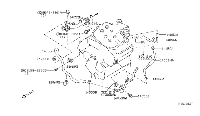 2016 Nissan NV  Clamp-Hose Diagram for 24220EA20B
