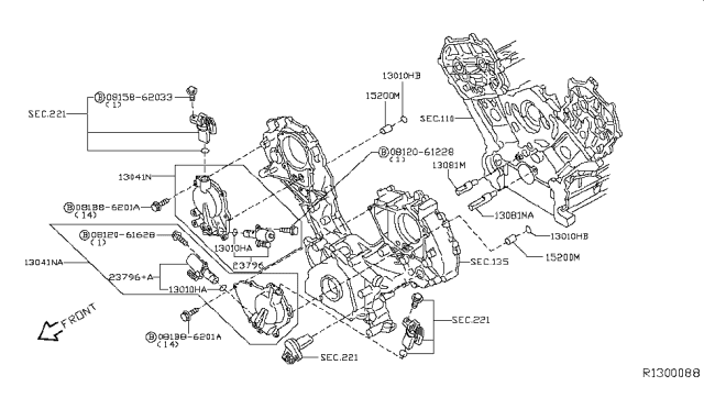 2016 Nissan NV Seal O Ring Diagram for 150663RC6C
