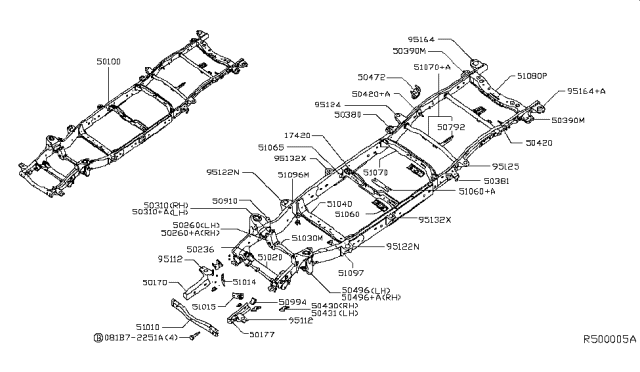 2017 Nissan NV Bolt FLANGE Diagram for 081B72251A