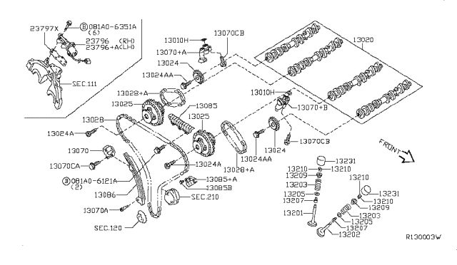 2017 Nissan NV  Valve Assy-VTC Oil Control Diagram for 23796EZ30A