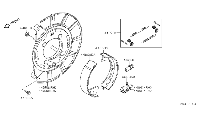 2018 Nissan NV  Plate Assembly-Back Rear Brake LH Diagram for 440301PA1B