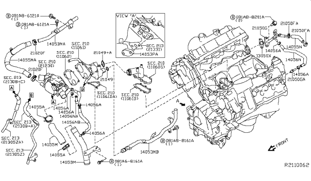 2018 Nissan NV  Pipe-Water Diagram for 210217S000