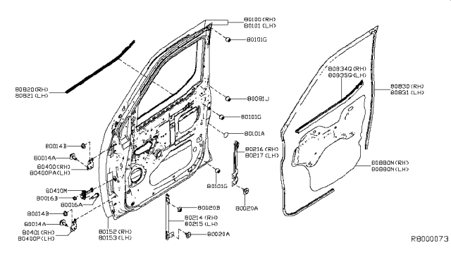 2016 Nissan NV SASH-Front Door LH Diagram for 802171PA0A