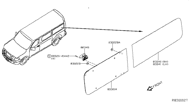 2014 Nissan NV Nut Diagram for 483661PA0A