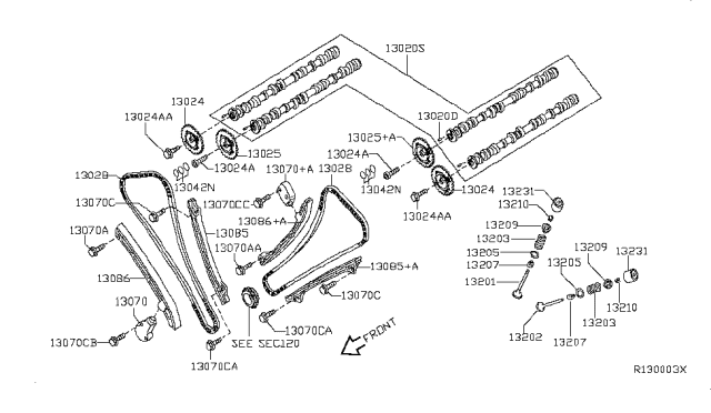 2016 Nissan NV  Camshaft Assy Diagram for B3020ZE00A