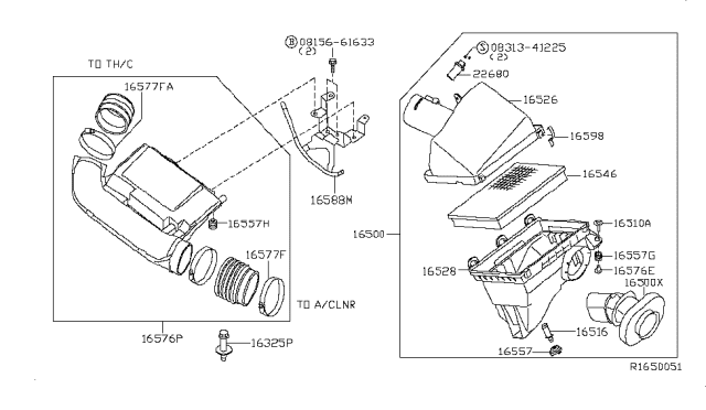 2018 Nissan NV  Air Cleaner Diagram for 165009JJ0A