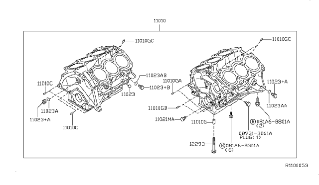 2015 Nissan NV  Bolt Main Cap Diagram for 12293ZV00A