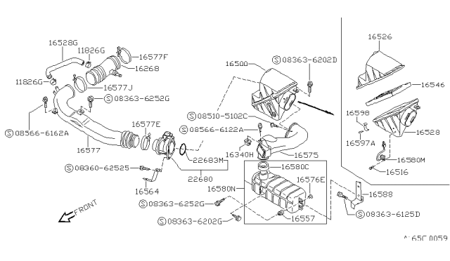 1990 Nissan 240SX Sensor Assy-Temperature Diagram for 2263095L00