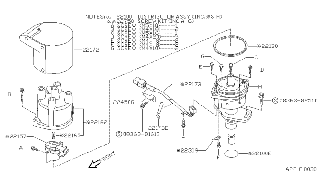 1991 Nissan 240SX  Rotor-Head Diagram for 2215753F11