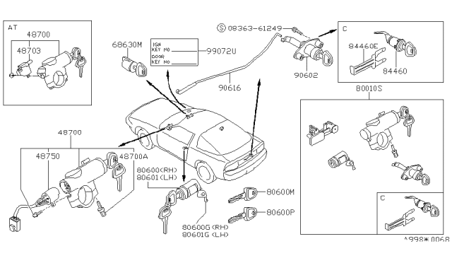 1993 Nissan 240SX  Key-Blank Diagram for KEY0000081