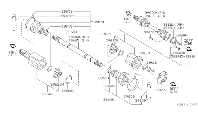 1993 Nissan 240SX  Rep Kt Seal Inner Diagram for 3974105U27