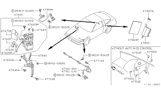 1989 Nissan 240SX  Relay Assy-Actuator Diagram for 4760517V02