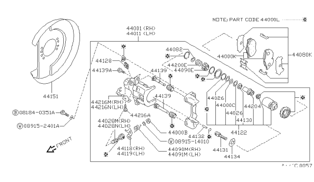 1992 Nissan 240SX  Bolt-Hex Diagram for 081840351A