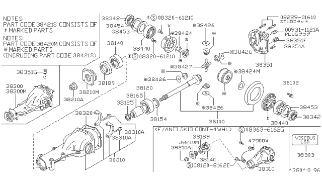 1990 Nissan 240SX  Bolt Diagram for 081208162E