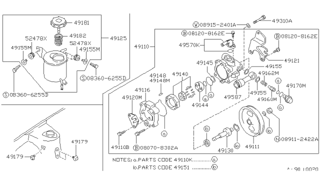 1994 Nissan 240SX  Pin-Camring, Power Steering Pump Diagram for 4914803U00