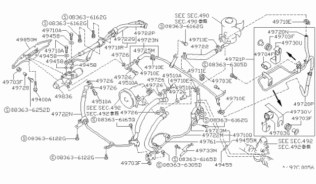 1994 Nissan 240SX Bolt Diagram for 4973830P00