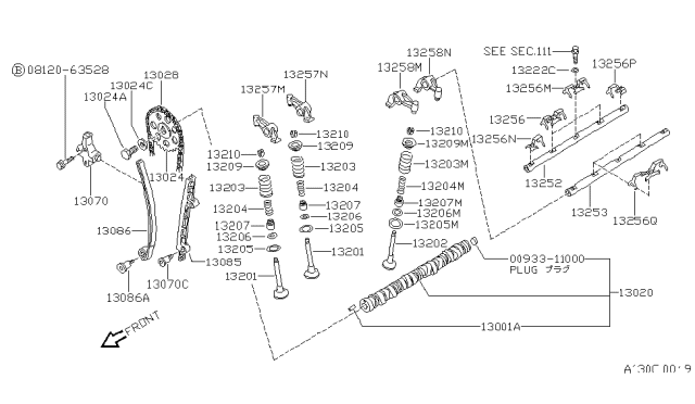 1991 Nissan 240SX Valve Intake Diagram for 1320153F02
