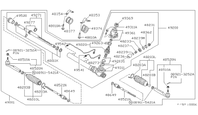 1989 Nissan 240SX INSULATOR RH Diagram for 5444435F00