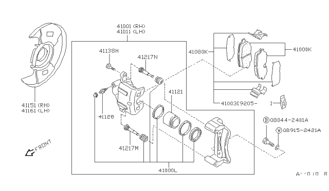 1992 Nissan 240SX Piston-Cylinder Diagram for 4112171E00